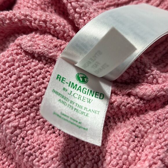 J. Crew V-neck slub cotton textured sweater pullover Soft pink Large - Picture 12 of 12